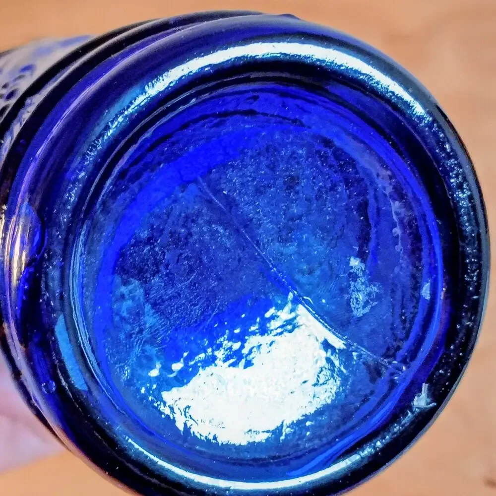 Chateau Elan Winery Cobalt Blue Glass Decanter Bottle w/ Chateau Cork Stopper